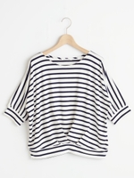 タック入り5分袖プルオーバー/グレー