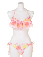 ティアードフラワースイムウェア/ピンク