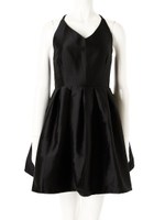 バッククロスボリュームフレアミニワンピース/ブラック