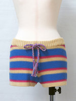 ボーダーニットショートパンツ/BLUE