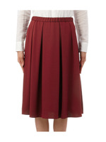 ロングプリーツスカート/レッド系(063)