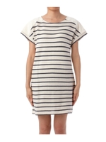 肩レースボーダーニットワンピース/ネイビー系(293)