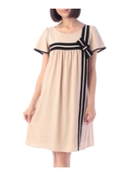 配色クロスリボンワンピース/ブラック(519)