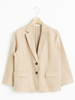 麻レーヨンテーラードジャケット/キャメル