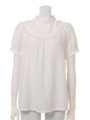 High Neck Frill Blouse/Off White
