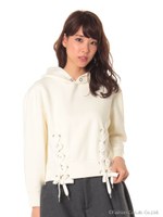 【dazzlin】編上げ裏毛パーカー/カーキ