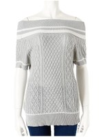 オフショルラインニット/ライトグレー