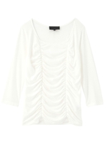 ギャザーカットソー/ホワイト(005)