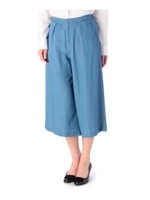 クロップドデニムガウチョパンツ/ブルー(092)