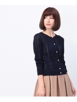 ケーブル透かしニットカーディガン/アイボリー(004)