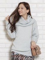 スヌード付モヘヤゆるニット/2way/ホワイト