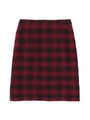 タータンチェック柄タイトスカート/レッド系(263)