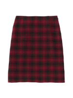 タータンチェック柄タイトスカート/レッド系(263)