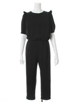 バックフレアオールインワン/ブラック