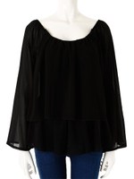 フレアシフォンチュニック/ブラック