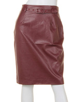 ベルト付フェイクレザーミディーSK/BLD