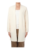 ポケットつきカットソーロングカーディガン/アイボリー(004)