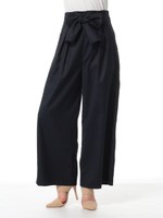 前縛りストライプワイドパンツ/オフホワイト