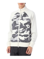 迷彩切り替えジップアップカーディガン/ライトグレー(911)