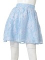 【Agneau7】フラワーパステルフレアスカート/ブルー