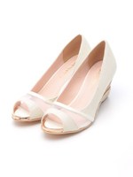 【twinktwink】カラーコンビウェッジパンプス/ブラック