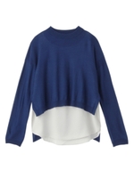 ウール前後差ニット+シフォンタンクSET/グレー(012)