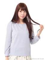 衿スカラップ異素材プルオーバー/ラベンダー