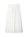 消しプリーツマキシフレアスカート/ホワイト(003)