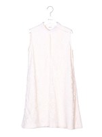 布帛衿付レースワンピース/OWHT