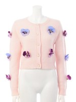 Pansy knit cardigan/gray