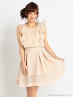 【LIZ LISA】無地ギンガムワンピース/ホワイト