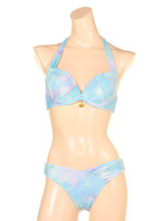 【nuckle market】タイダイ シェル型ブラ/ターコイズ