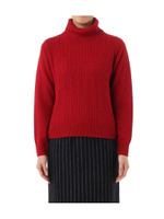 【イタリー糸】アルパカ混ケーブル柄プルオーバー/ホワイト(003)