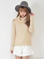 オープンショルダーニットプルオーバー/オフホワイト