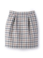 タータンチェックミニスカート/オフホワイト(203)