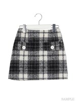 チェック台形ミニ/ピンク