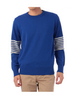 ボーダープルオーバーニット/ブルー(092)