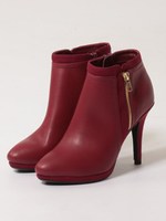 飾りファスナー付ショートブーツ/ベージュ