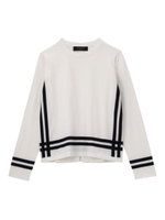 SACRA ラインボーダーフレアニット/ホワイト(101)