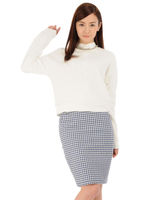 【OU】ロゴ刺繍裏毛トップ/WHITE