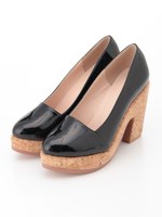 【control freak】コルクヒールパンプス/ブラック