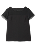 サテンシフォンブラウス/ブラック(019)