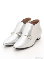 スカラップフラットシューズ/シルバー