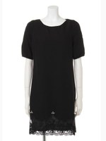 ビジューレースワンピース/チャコールグレー