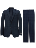 メランジチェックスーツ/ネイビー(293)