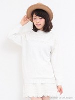 レースニットセットアップ/オフホワイト