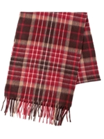 BEGG アンゴラ混 チェックマフラー/ワインレッド(563)