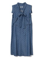DOT RIBBON DRESS/ブルー