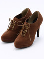 【BABY PURE】レースアップブーティー/ブラウンスエードコンビ
