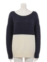 【Casual】バイカラーブークレニット/キャメル